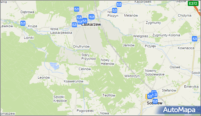 mapa Nowy Helenów, Nowy Helenów na mapie Targeo