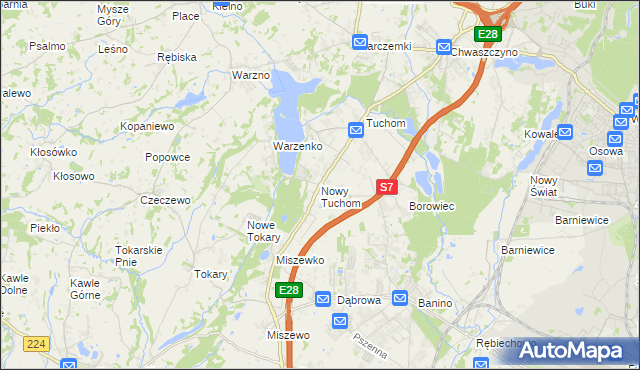 mapa Nowy Tuchom, Nowy Tuchom na mapie Targeo