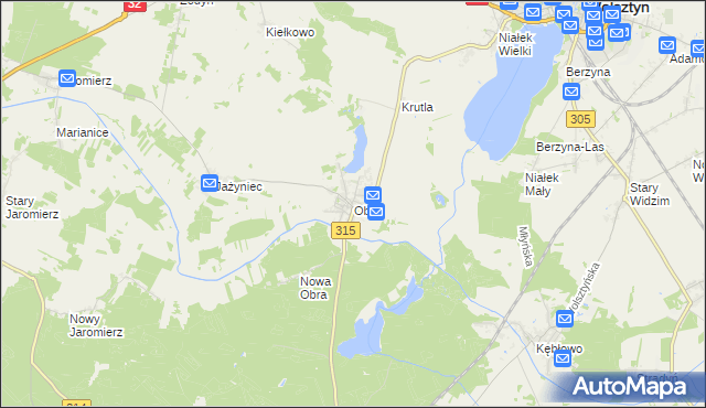 mapa Obra, Obra na mapie Targeo