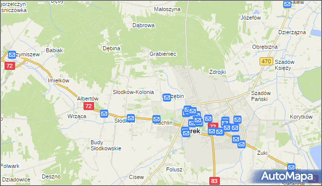mapa Obrzębin, Obrzębin na mapie Targeo