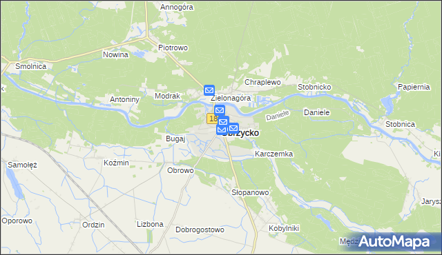 mapa Obrzycko, Obrzycko na mapie Targeo