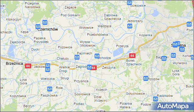 mapa Ochodza gmina Skawina, Ochodza gmina Skawina na mapie Targeo
