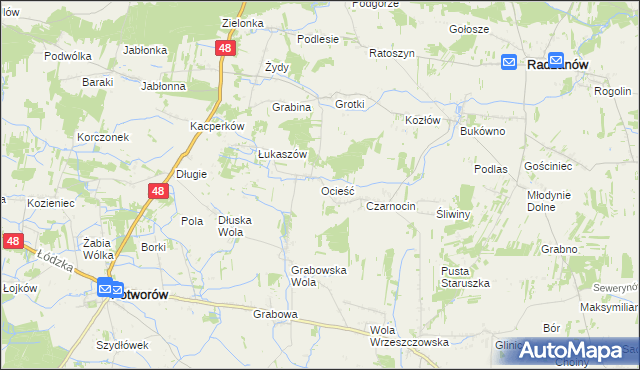 mapa Ocieść, Ocieść na mapie Targeo