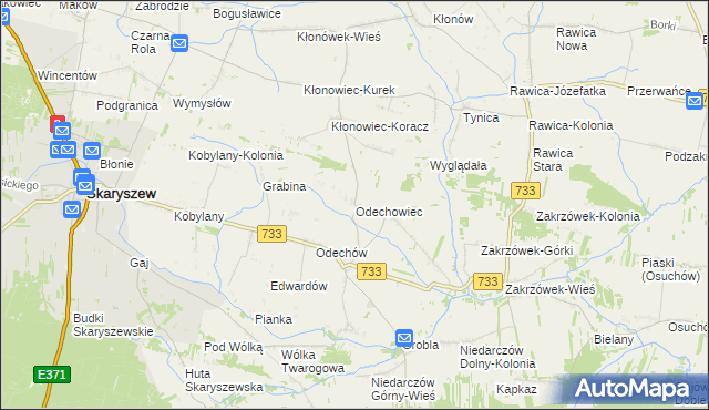 mapa Odechowiec, Odechowiec na mapie Targeo