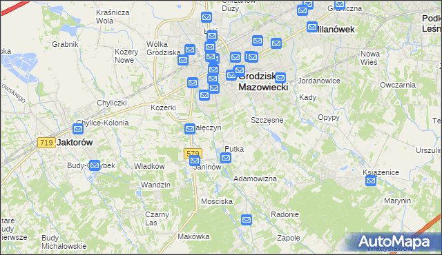 mapa Odrano-Wola, Odrano-Wola na mapie Targeo