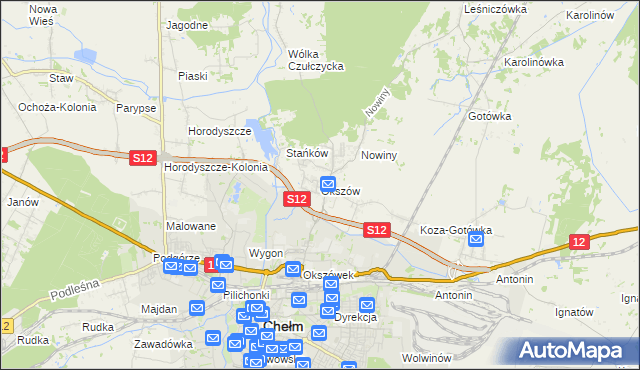 mapa Okszów, Okszów na mapie Targeo