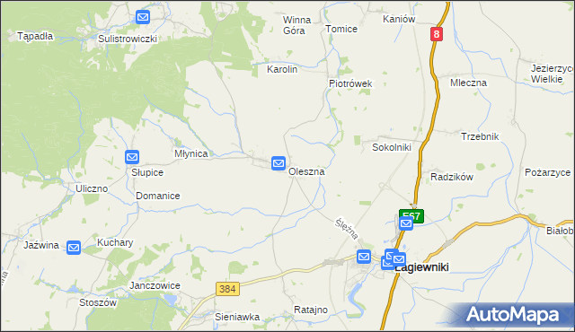 mapa Oleszna, Oleszna na mapie Targeo