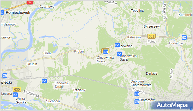 mapa Olszewnica Nowa, Olszewnica Nowa na mapie Targeo