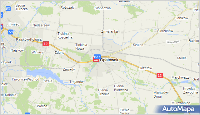 mapa Opatówek powiat kaliski, Opatówek powiat kaliski na mapie Targeo