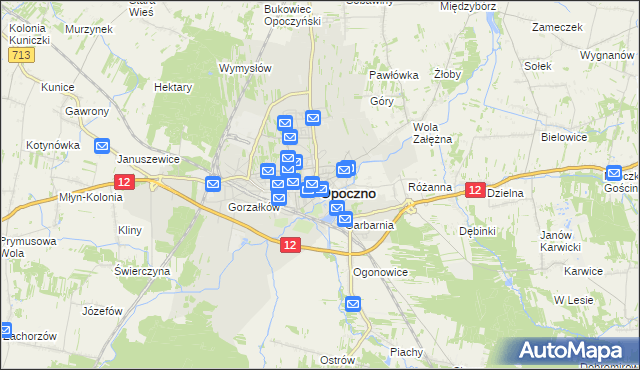 mapa Opoczno, Opoczno na mapie Targeo