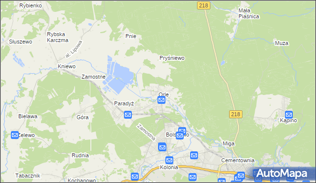 mapa Orle gmina Wejherowo, Orle gmina Wejherowo na mapie Targeo