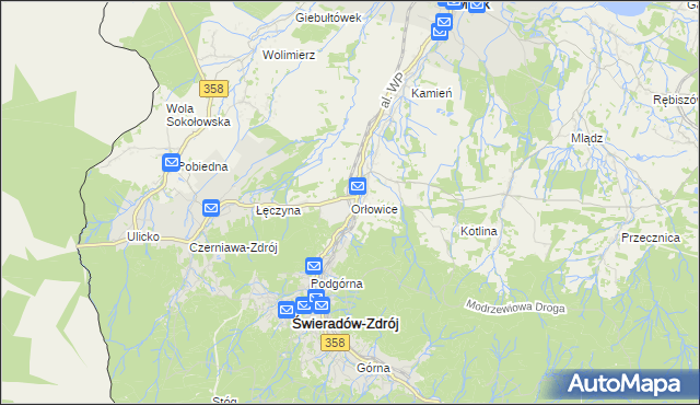 mapa Orłowice, Orłowice na mapie Targeo