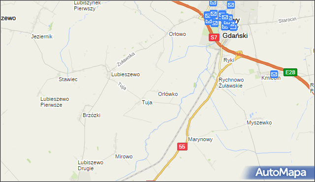 mapa Orłówko, Orłówko na mapie Targeo