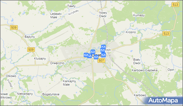 mapa Orneta powiat lidzbarski, Orneta powiat lidzbarski na mapie Targeo