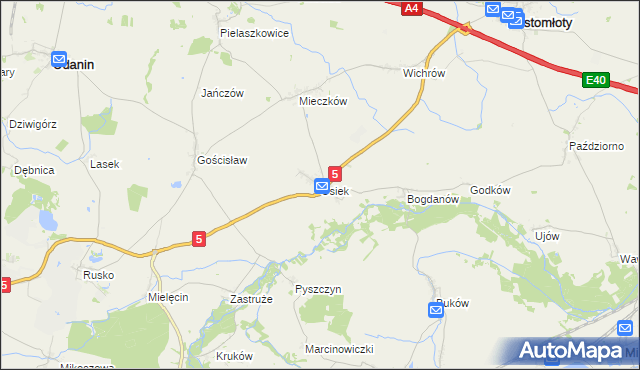 mapa Osiek gmina Kostomłoty, Osiek gmina Kostomłoty na mapie Targeo