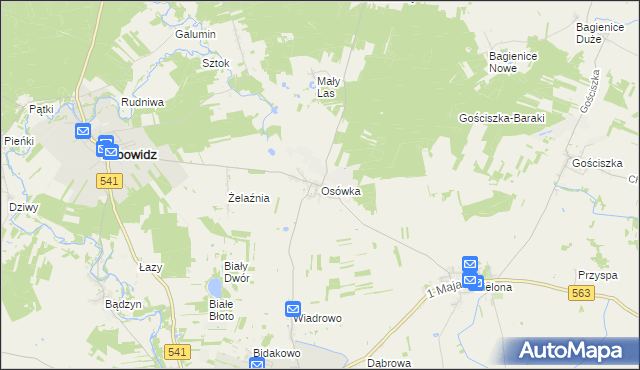 mapa Osówka gmina Lubowidz, Osówka gmina Lubowidz na mapie Targeo