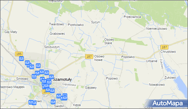 mapa Osowo Nowe, Osowo Nowe na mapie Targeo