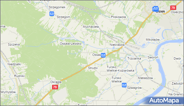 mapa Ossala, Ossala na mapie Targeo