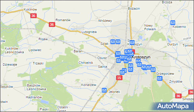 mapa Osusz, Osusz na mapie Targeo