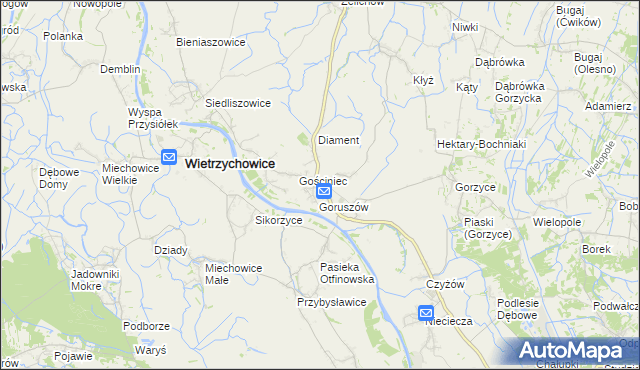 mapa Otfinów, Otfinów na mapie Targeo