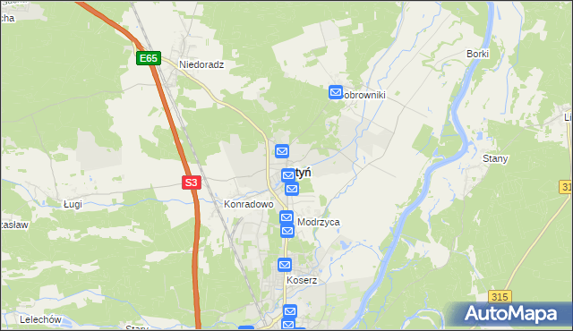 mapa Otyń, Otyń na mapie Targeo