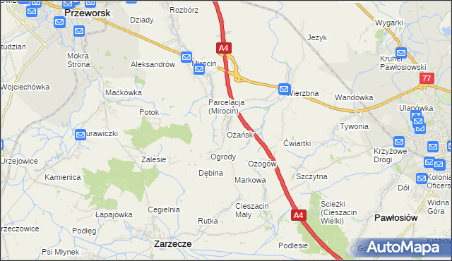 mapa Ożańsk, Ożańsk na mapie Targeo