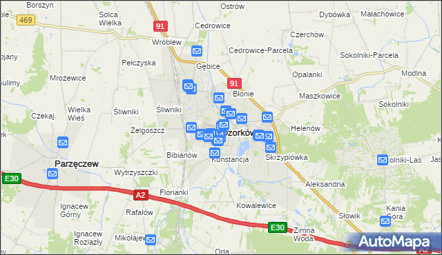 mapa Ozorków, Ozorków na mapie Targeo