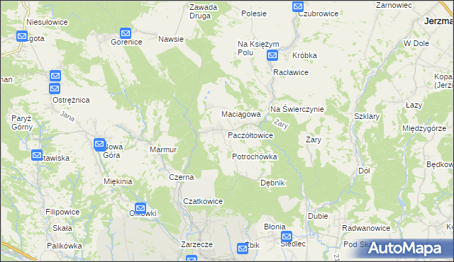 mapa Paczółtowice, Paczółtowice na mapie Targeo
