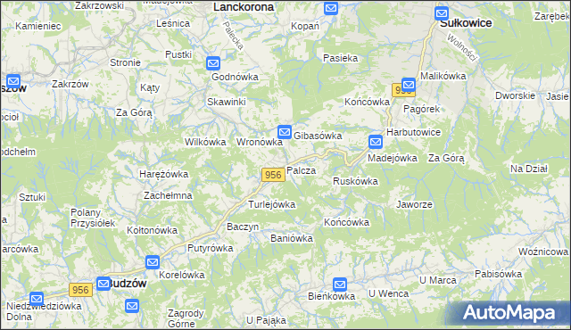 mapa Palcza, Palcza na mapie Targeo