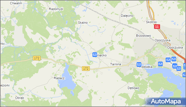 mapa Parsęcko, Parsęcko na mapie Targeo