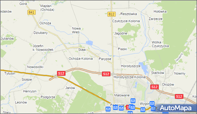 mapa Parypse, Parypse na mapie Targeo
