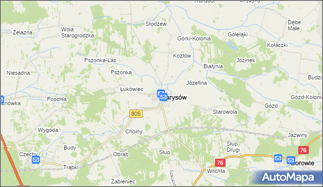 mapa Parysów, Parysów na mapie Targeo