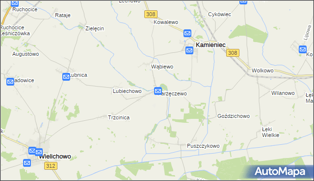 mapa Parzęczewo, Parzęczewo na mapie Targeo