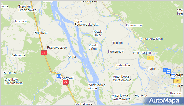 mapa Pasternik gmina Maciejowice, Pasternik gmina Maciejowice na mapie Targeo