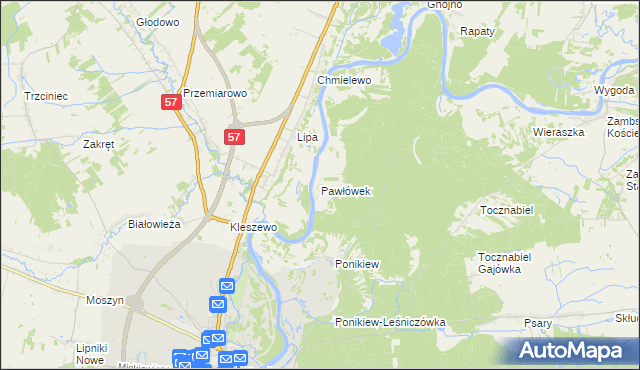 mapa Pawłówek gmina Pułtusk, Pawłówek gmina Pułtusk na mapie Targeo