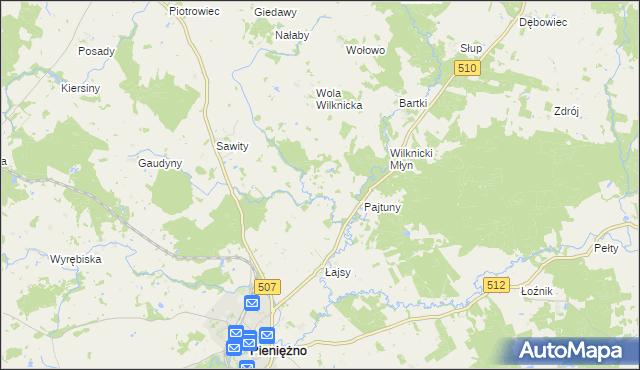 mapa Perwilty, Perwilty na mapie Targeo
