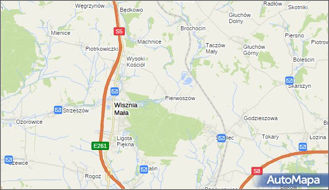 mapa Pierwoszów, Pierwoszów na mapie Targeo