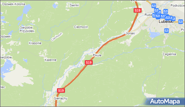 mapa Pikule, Pikule na mapie Targeo