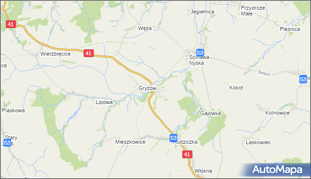 mapa Piorunkowice, Piorunkowice na mapie Targeo