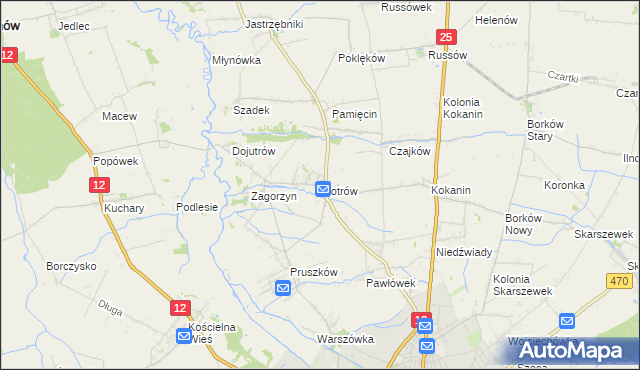 mapa Piotrów gmina Blizanów, Piotrów gmina Blizanów na mapie Targeo