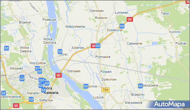 mapa Piotrowice gmina Karczew, Piotrowice gmina Karczew na mapie Targeo