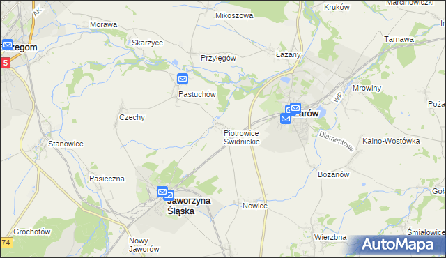 mapa Piotrowice Świdnickie, Piotrowice Świdnickie na mapie Targeo