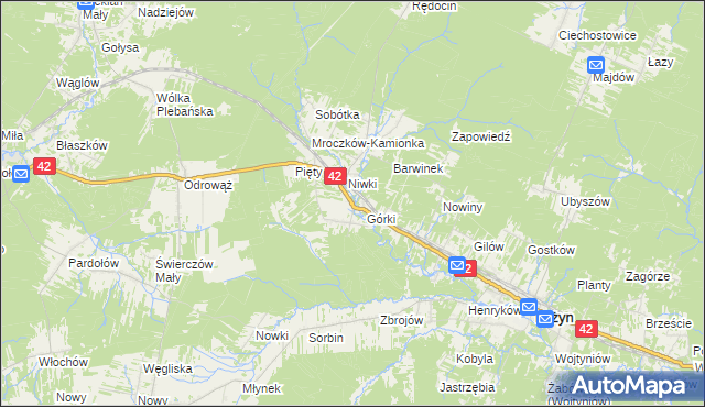 mapa Płaczków, Płaczków na mapie Targeo