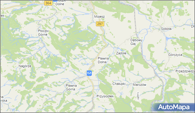 mapa Pławna Dolna, Pławna Dolna na mapie Targeo