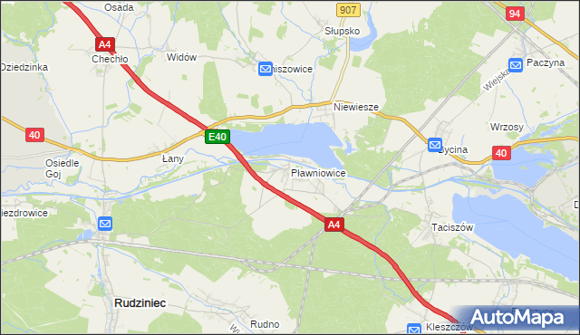 mapa Pławniowice, Pławniowice na mapie Targeo