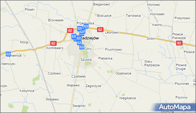 mapa Plebanka gmina Radziejów, Plebanka gmina Radziejów na mapie Targeo