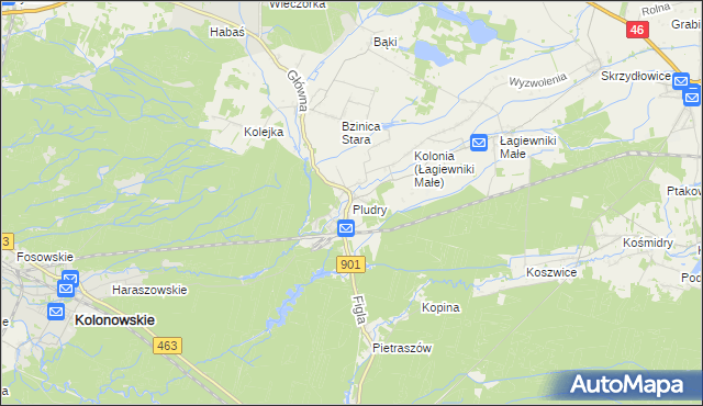 mapa Pludry, Pludry na mapie Targeo