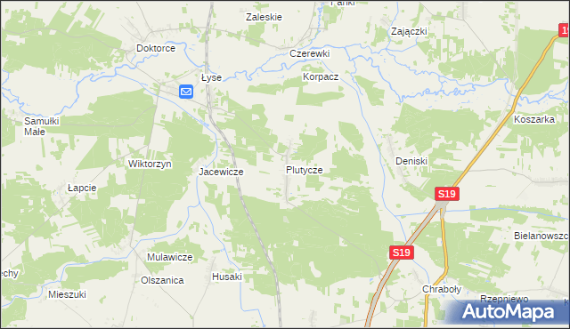 mapa Plutycze, Plutycze na mapie Targeo