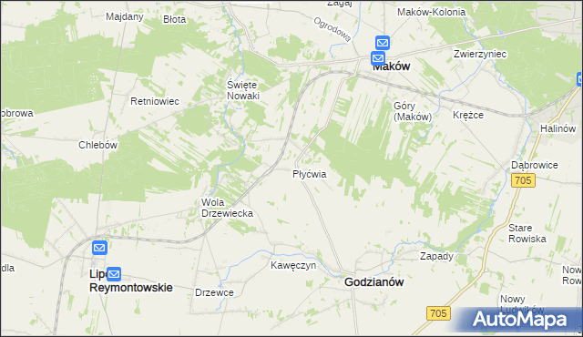 mapa Płyćwia, Płyćwia na mapie Targeo