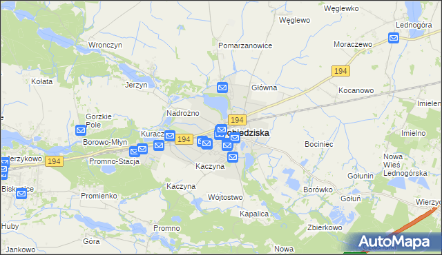 mapa Pobiedziska, Pobiedziska na mapie Targeo